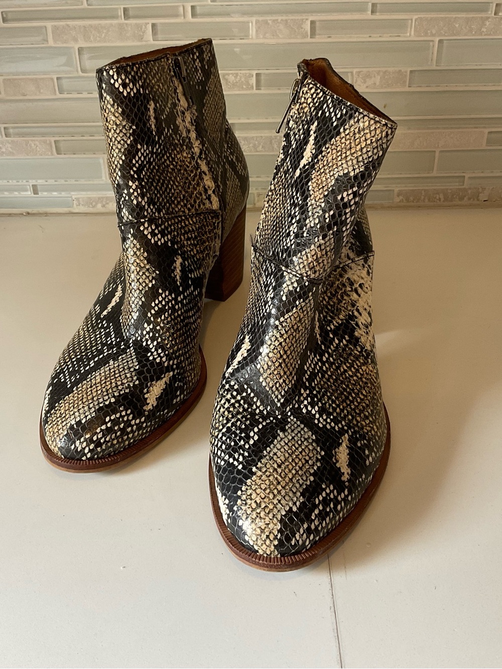 Rosie Ankle Boot in Snake Embossed Leather by Madewell
